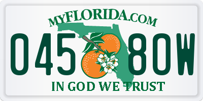 FL license plate 0458OW