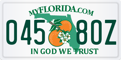 FL license plate 0458OZ