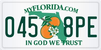FL license plate 0458PE