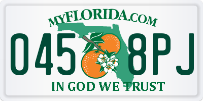 FL license plate 0458PJ