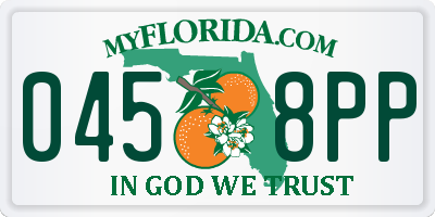 FL license plate 0458PP