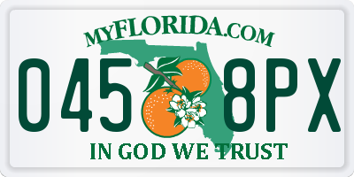 FL license plate 0458PX