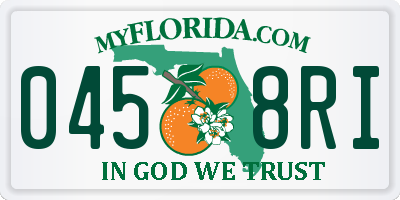 FL license plate 0458RI