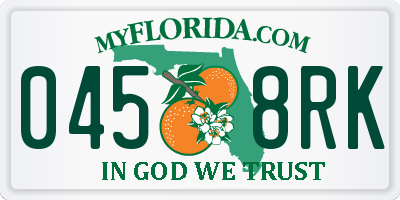 FL license plate 0458RK