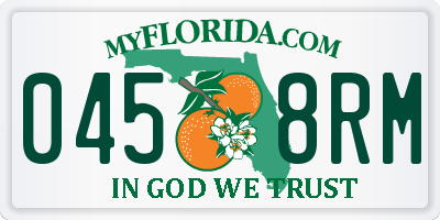 FL license plate 0458RM