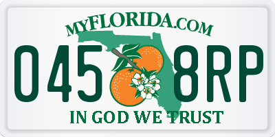 FL license plate 0458RP