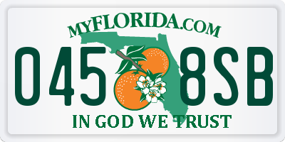 FL license plate 0458SB
