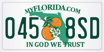 FL license plate 0458SD