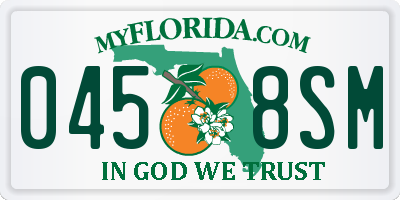 FL license plate 0458SM