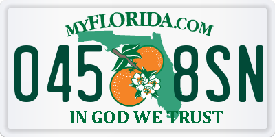 FL license plate 0458SN