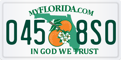 FL license plate 0458SO