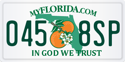 FL license plate 0458SP