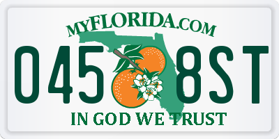 FL license plate 0458ST