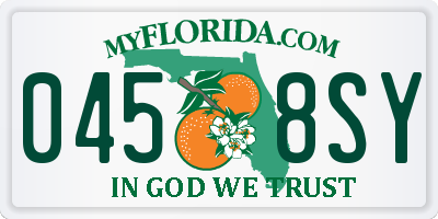 FL license plate 0458SY