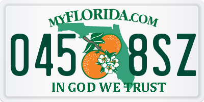 FL license plate 0458SZ