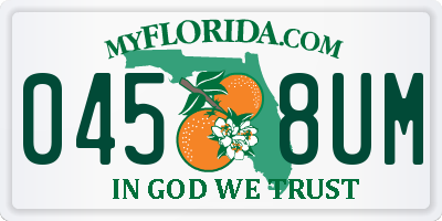FL license plate 0458UM