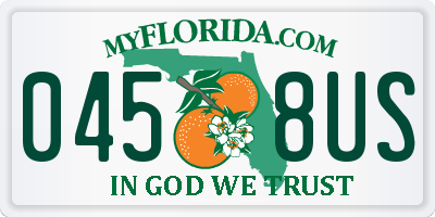 FL license plate 0458US