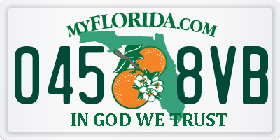 FL license plate 0458VB
