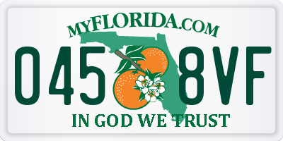 FL license plate 0458VF