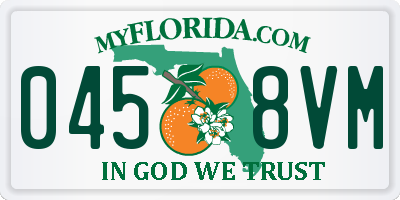 FL license plate 0458VM