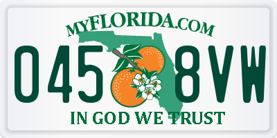 FL license plate 0458VW