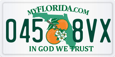 FL license plate 0458VX