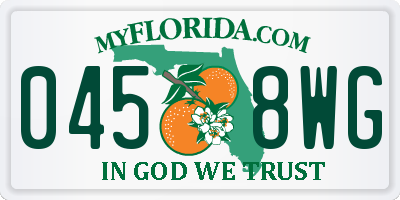 FL license plate 0458WG