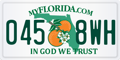 FL license plate 0458WH