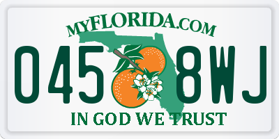 FL license plate 0458WJ