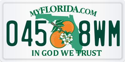 FL license plate 0458WM