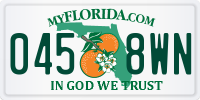 FL license plate 0458WN