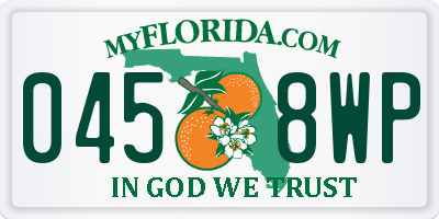 FL license plate 0458WP