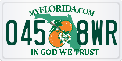 FL license plate 0458WR