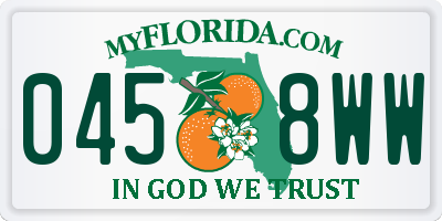 FL license plate 0458WW