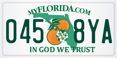 FL license plate 0458YA