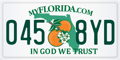 FL license plate 0458YD