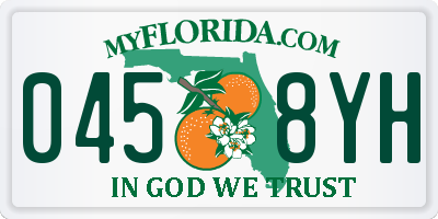 FL license plate 0458YH