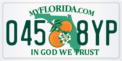 FL license plate 0458YP