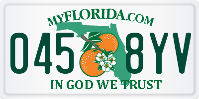 FL license plate 0458YV