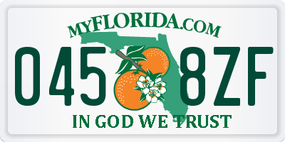 FL license plate 0458ZF