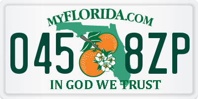 FL license plate 0458ZP