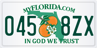 FL license plate 0458ZX