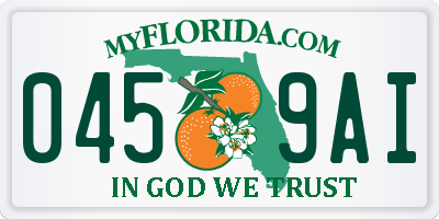 FL license plate 0459AI
