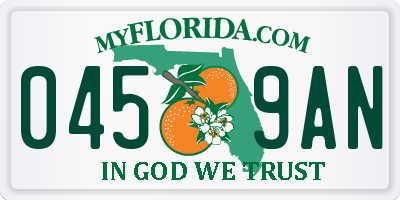 FL license plate 0459AN