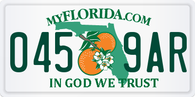 FL license plate 0459AR