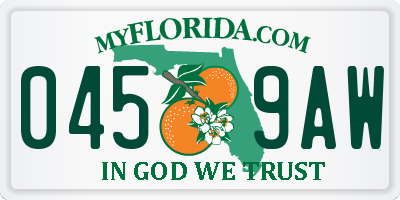 FL license plate 0459AW