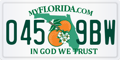 FL license plate 0459BW