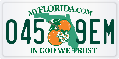 FL license plate 0459EM