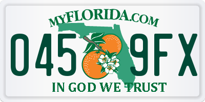 FL license plate 0459FX