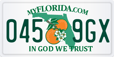 FL license plate 0459GX